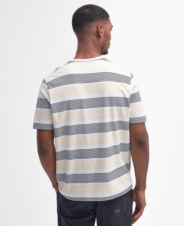 Barbour Putney Striped T-shirt ασπρα | BABO88359