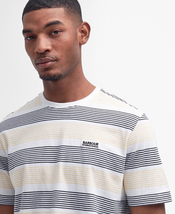 Barbour Putney Striped T-shirt ασπρα | BABO88359