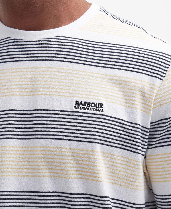 Barbour Putney Striped T-shirt ασπρα | BABO88359