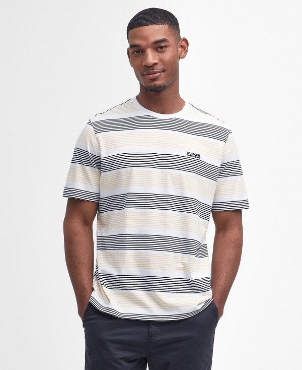 Barbour Putney Striped T-shirt ασπρα | BABO88359