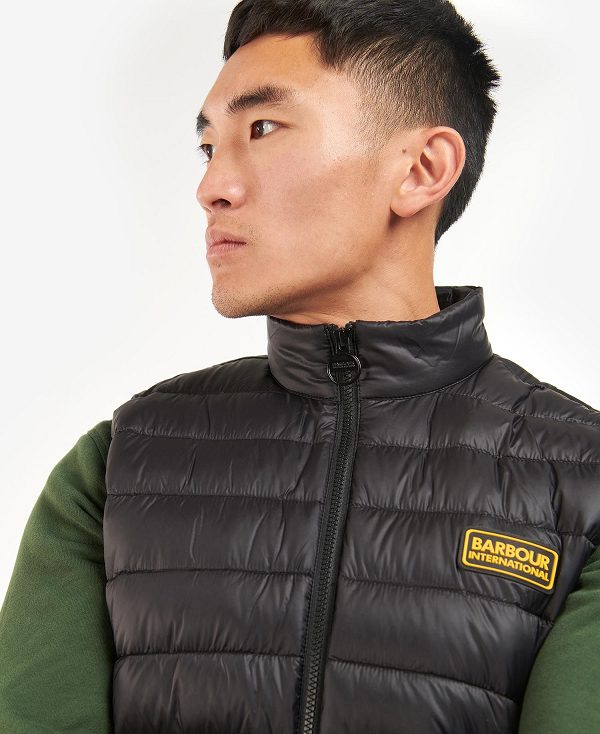 Barbour Racer Reed Gilet μαυρα | BABO87528
