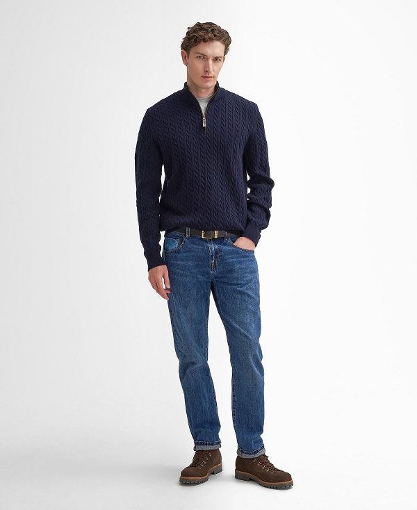 Barbour Ramsden Half-zip Jumper σκουρο μπλε | BABO88659