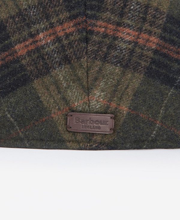 Barbour Ramsden Plaid Flat Cap Ελιά | BABO89068