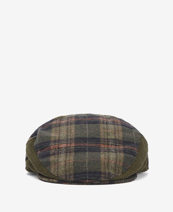 Barbour Ramsden Plaid Flat Cap Ελιά | BABO89068