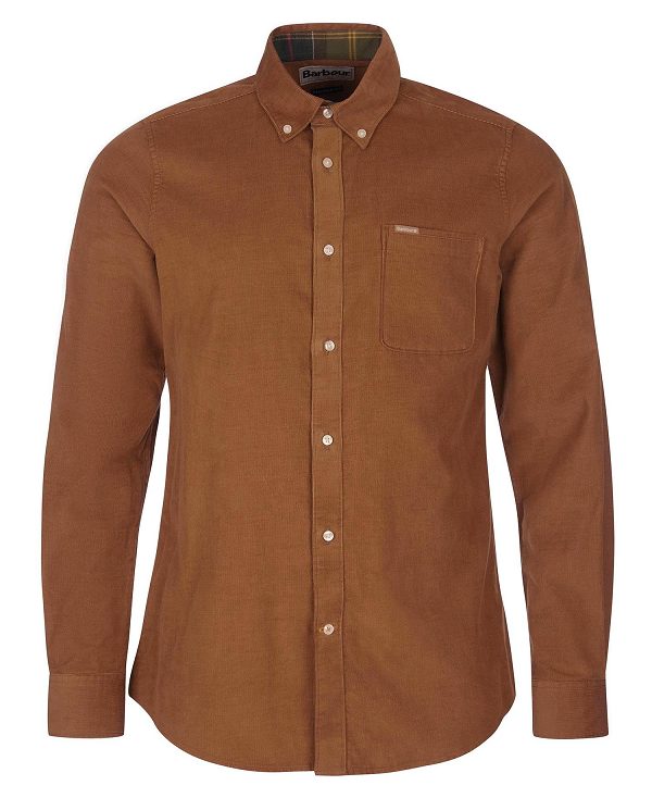 Barbour Ramsey Tailored Fit Shirt καφε | BABO87791