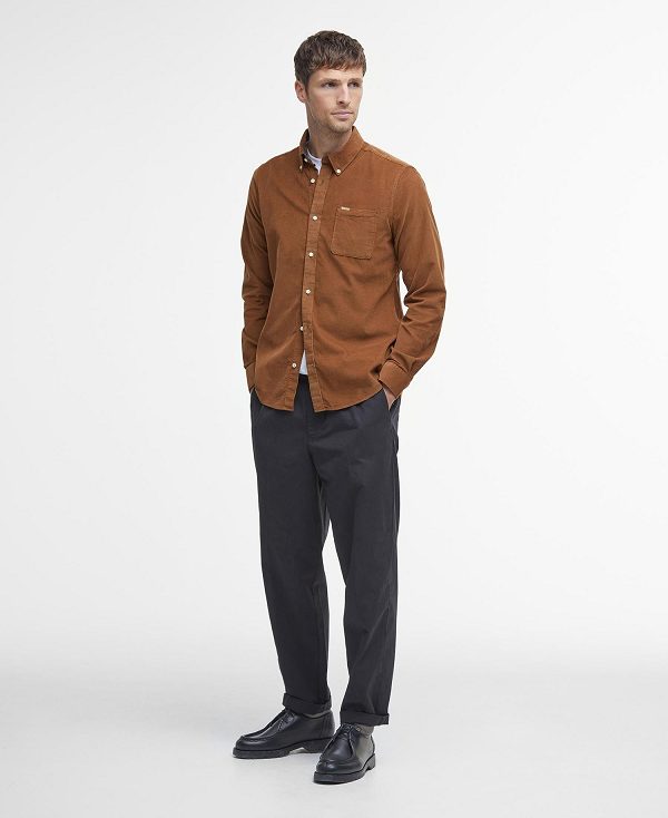 Barbour Ramsey Tailored Fit Shirt καφε | BABO87791