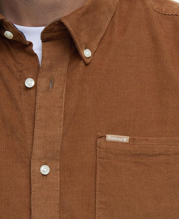 Barbour Ramsey Tailored Fit Shirt καφε | BABO87791