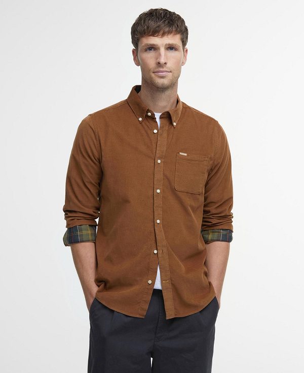 Barbour Ramsey Tailored Fit Shirt καφε | BABO87791