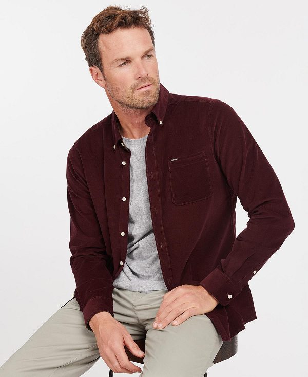 Barbour Ramsey Tailored Fit Shirt μπορντο | BABO87792