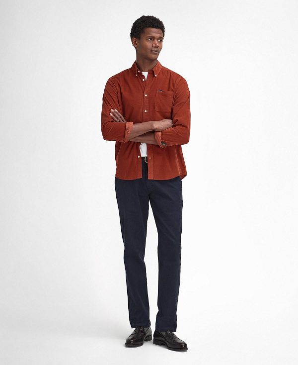 Barbour Ramsey Tailored Long-sleeved Shirt κοκκινα | BABO87793
