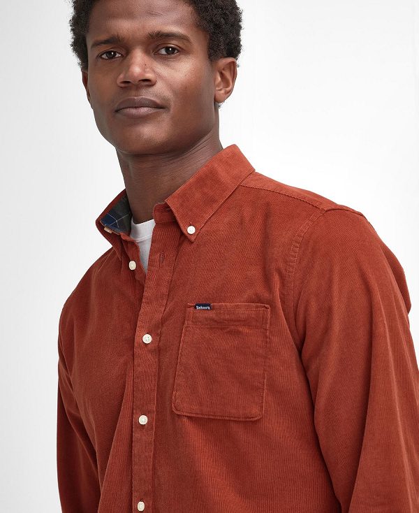Barbour Ramsey Tailored Long-sleeved Shirt κοκκινα | BABO87793