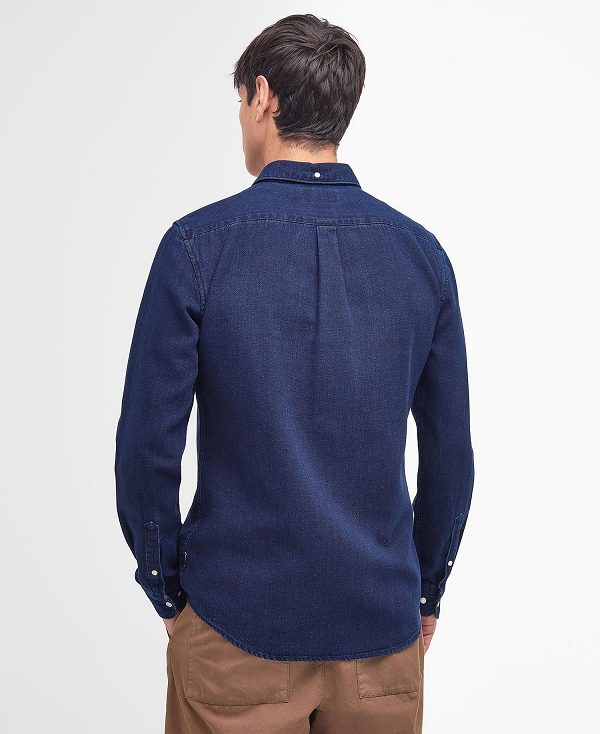 Barbour Raven Tailored Long-sleeved Shirt μπλε σκουρο | BABO87732