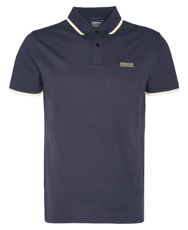 Barbour Rider Tipped Short-sleeved Polo Shirt σκουρο μπλε | BABO88196