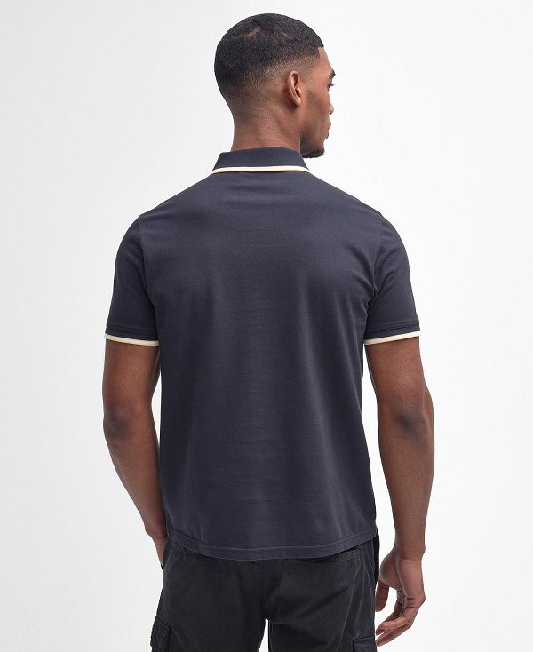 Barbour Rider Tipped Short-sleeved Polo Shirt σκουρο μπλε | BABO88196