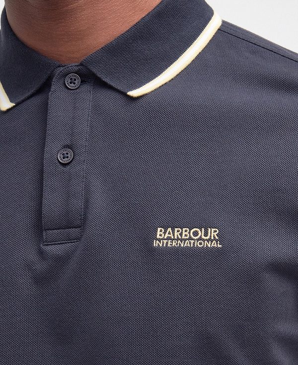 Barbour Rider Tipped Short-sleeved Polo Shirt σκουρο μπλε | BABO88196