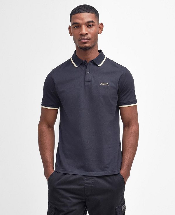 Barbour Rider Tipped Short-sleeved Polo Shirt σκουρο μπλε | BABO88196