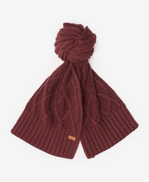 Barbour Ridley Beanie & Scarf Gift Set σκούρο κοκκινα | BABO90075
