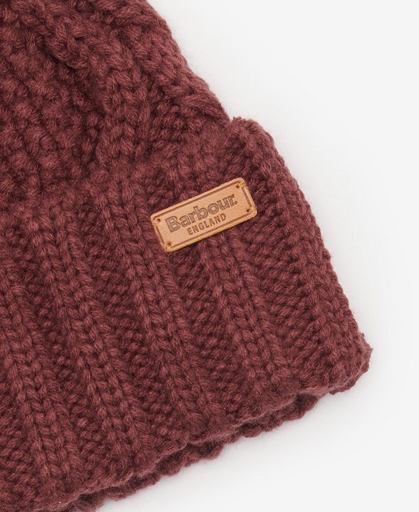 Barbour Ridley Beanie & Scarf Gift Set σκούρο κοκκινα | BABO90075