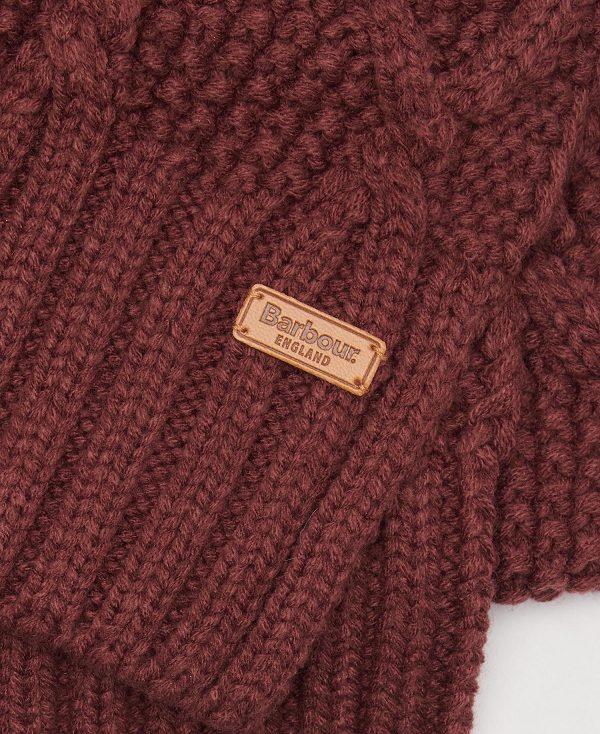Barbour Ridley Beanie & Scarf Gift Set σκούρο κοκκινα | BABO90075