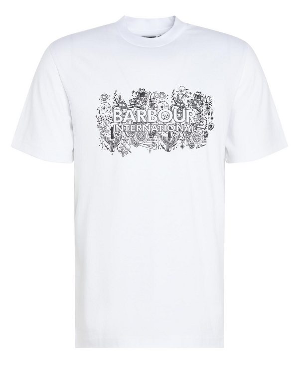 Barbour Ridley Graphic T-shirt ασπρα | BABO88374