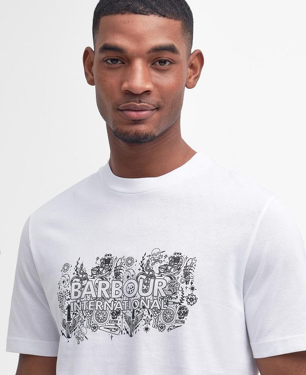 Barbour Ridley Graphic T-shirt ασπρα | BABO88374