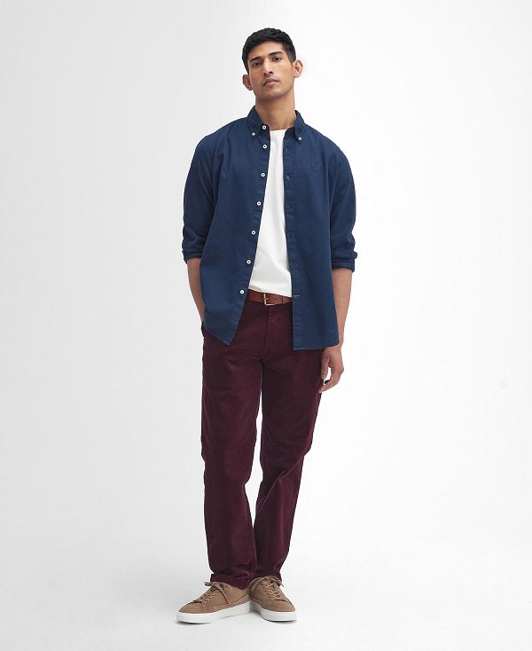 Barbour Romley Tailored Long-sleeved Shirt σκουρο μπλε | BABO87878