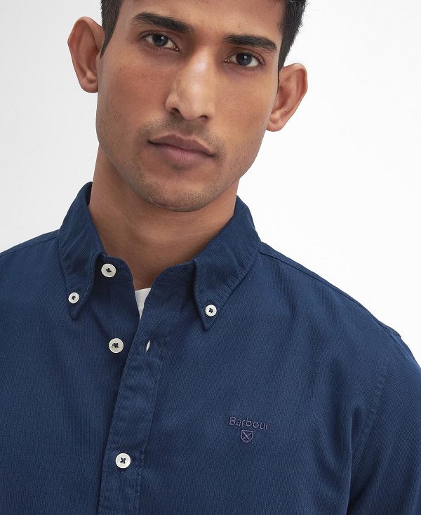 Barbour Romley Tailored Long-sleeved Shirt σκουρο μπλε | BABO87878