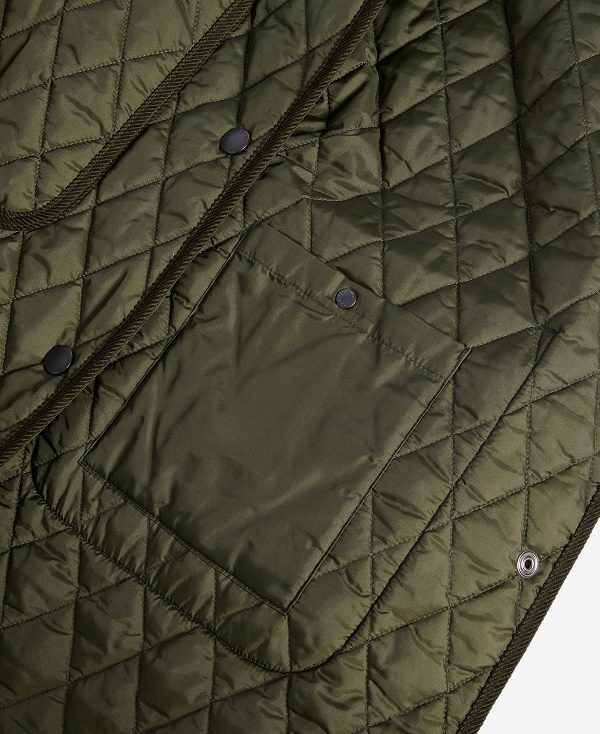 Barbour Round Collar Quilted Jacket Ελιά | BABO89370