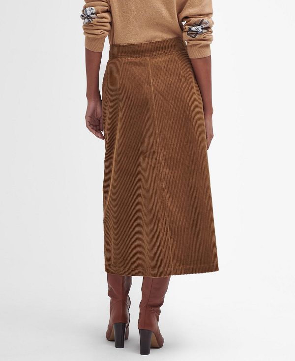 Barbour Samara Cord Midi Skirt καφε | BABO89654