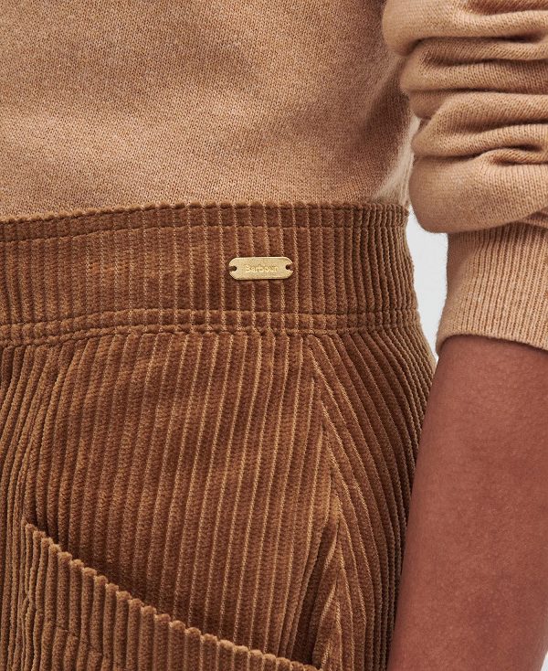 Barbour Samara Cord Midi Skirt καφε | BABO89654