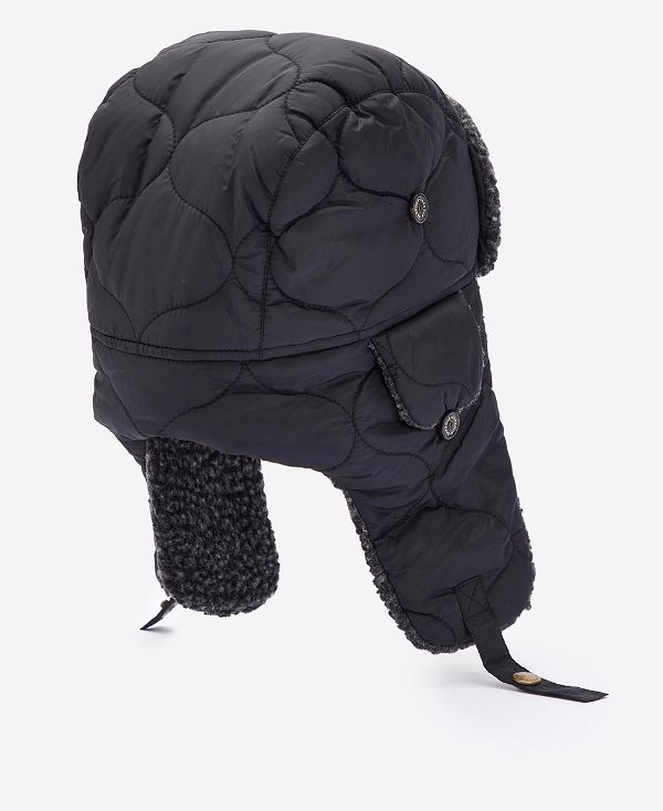 Barbour Sandbay Quilted Trapper μαυρα | BABO89019