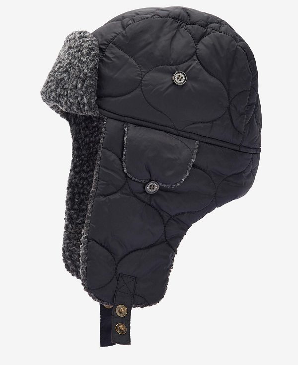 Barbour Sandbay Quilted Trapper μαυρα | BABO89019
