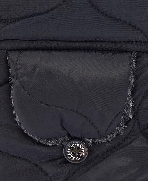 Barbour Sandbay Quilted Trapper μαυρα | BABO89019