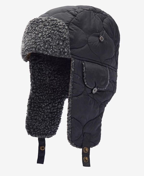 Barbour Sandbay Quilted Trapper μαυρα | BABO89019
