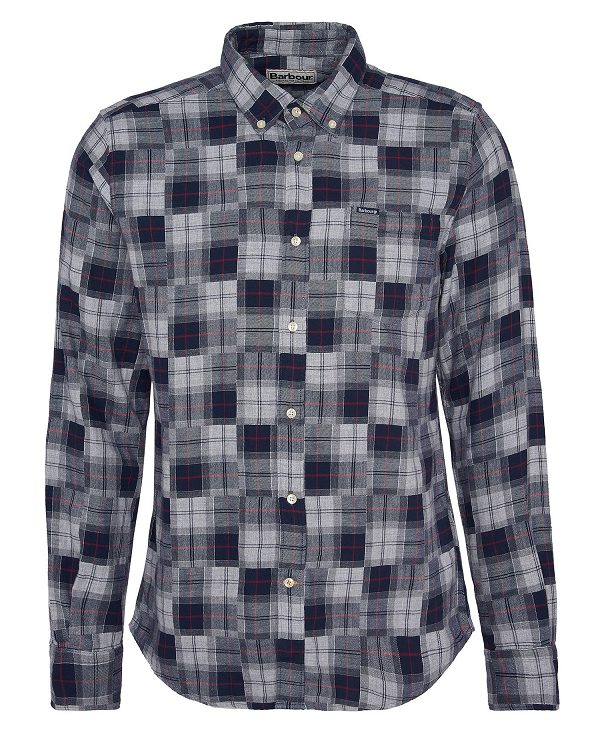 Barbour Sault Tailored Long-sleeved Shirt μπλε | BABO87941