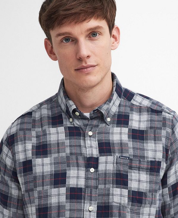 Barbour Sault Tailored Long-sleeved Shirt μπλε | BABO87941