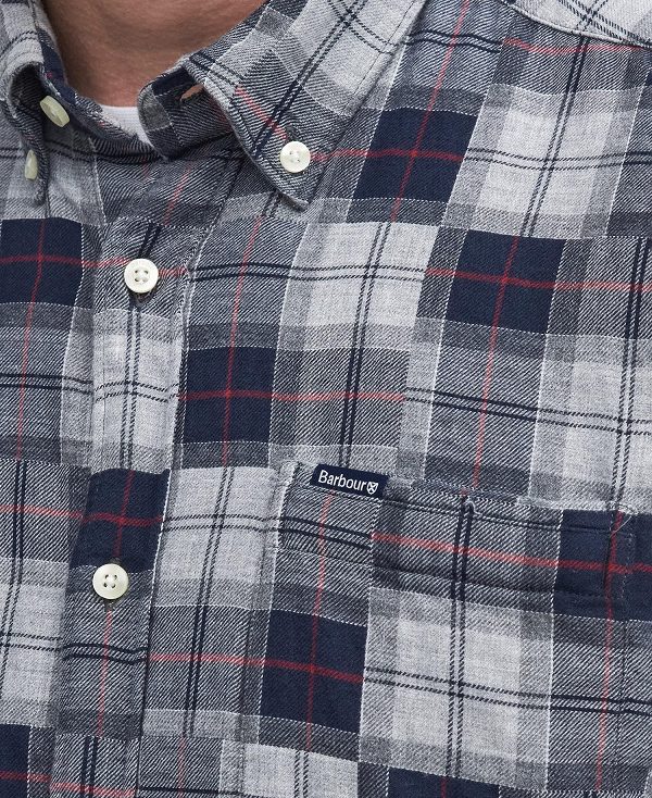 Barbour Sault Tailored Long-sleeved Shirt μπλε | BABO87941