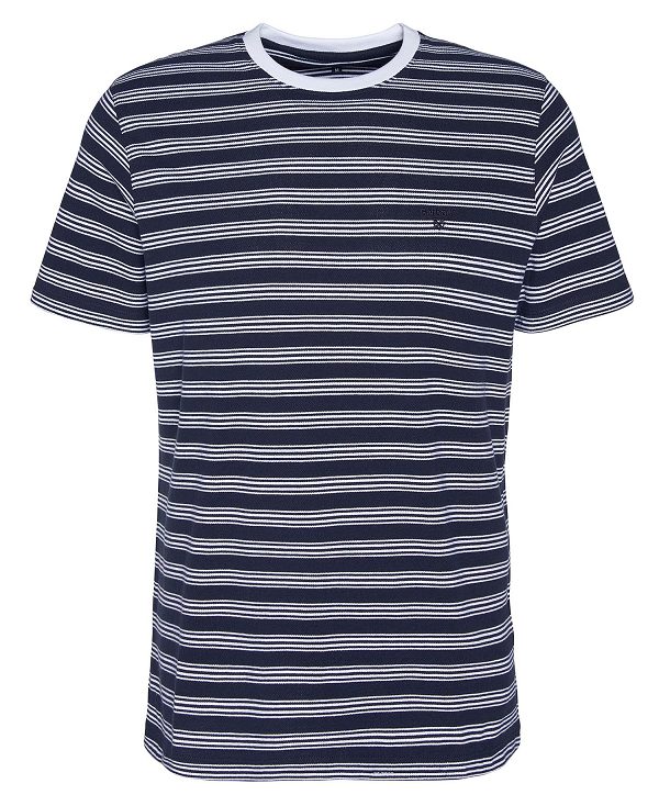 Barbour Sherburn Striped T-shirt ασπρα | BABO88343