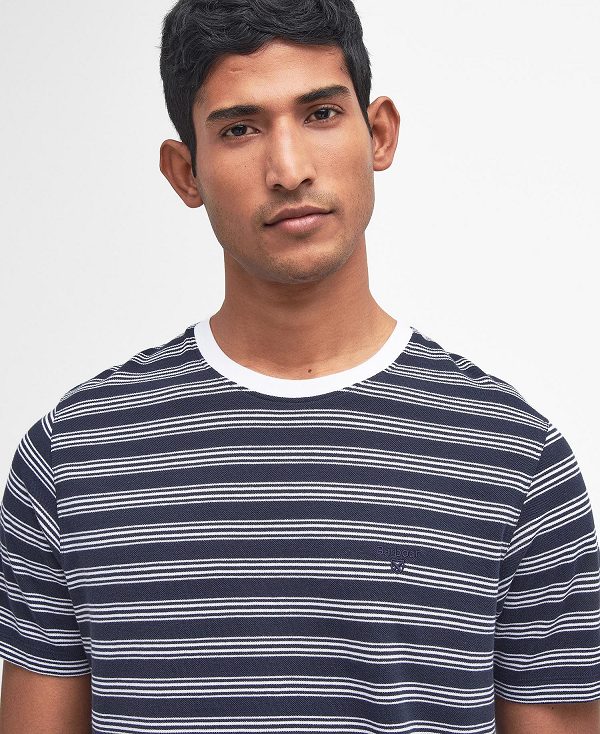 Barbour Sherburn Striped T-shirt ασπρα | BABO88343