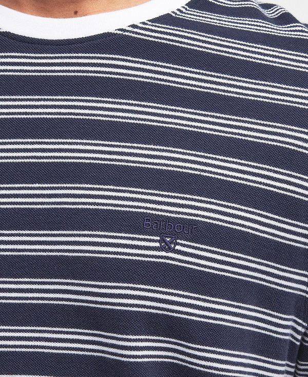 Barbour Sherburn Striped T-shirt ασπρα | BABO88343