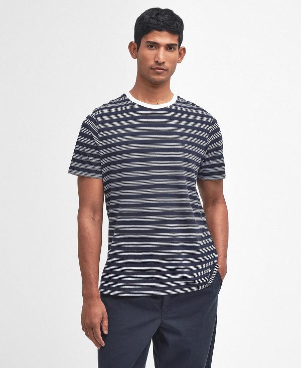 Barbour Sherburn Striped T-shirt ασπρα | BABO88343