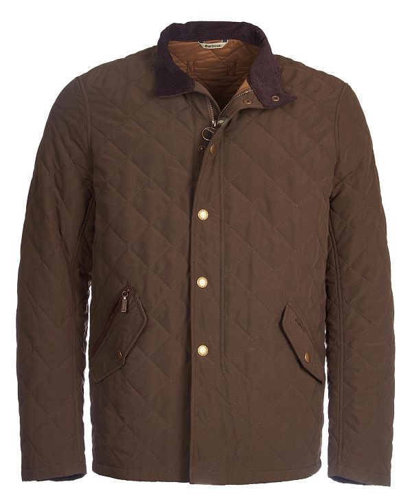 Barbour Shoveler Quilted Jacket σκούρο Ελιά | BABO87301