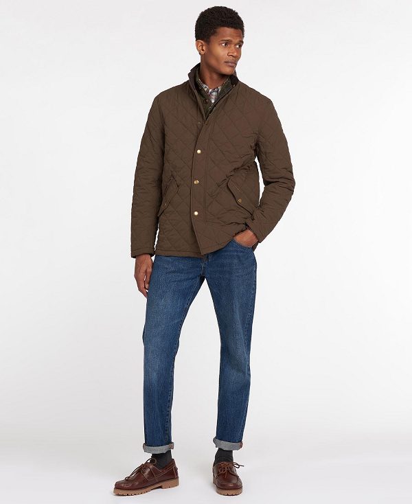 Barbour Shoveler Quilted Jacket σκούρο Ελιά | BABO87301