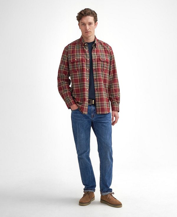 Barbour Singsby Thermo Weave Long-sleeved Shirt κοκκινα | BABO87887