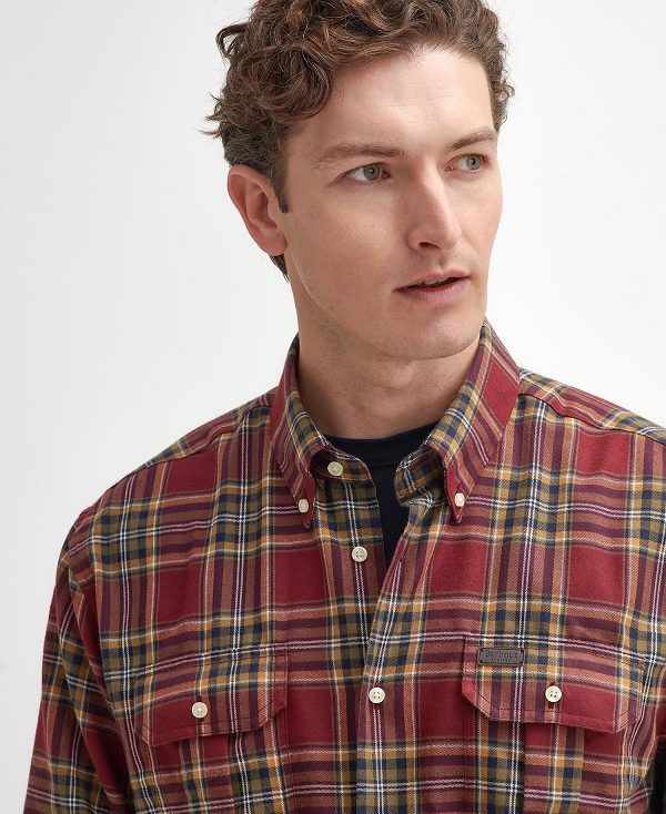 Barbour Singsby Thermo Weave Long-sleeved Shirt κοκκινα | BABO87887