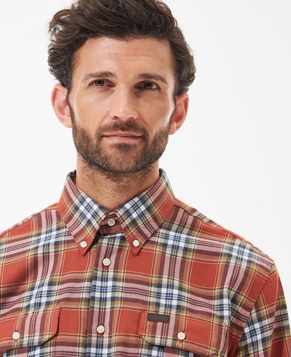 Barbour Singsby Thermo Weave Shirt κοκκινα | BABO87888