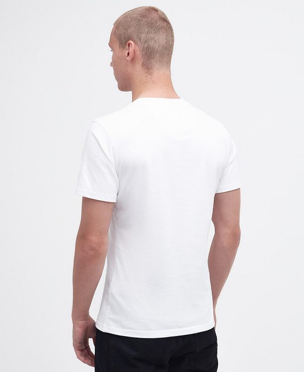 Barbour Small Logo T-shirt ασπρα μαυρα | BABO88287