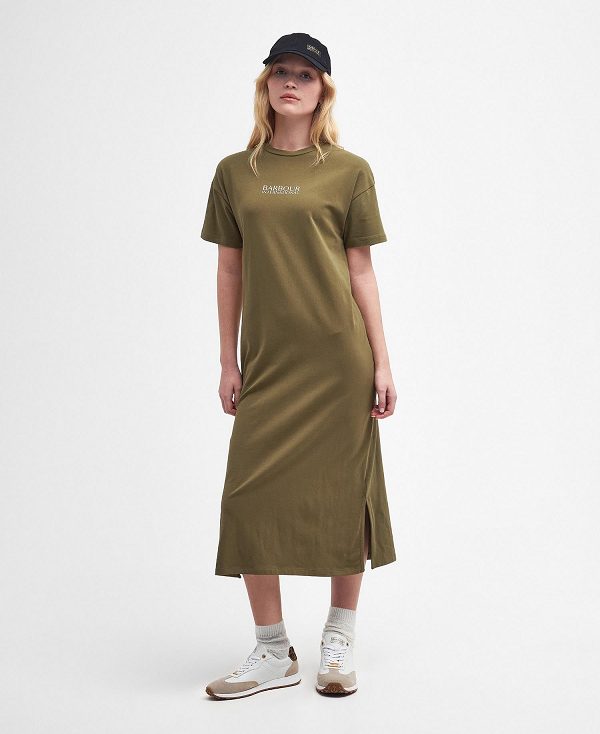 Barbour Sofia Midi Dress Χακί | BABO89628