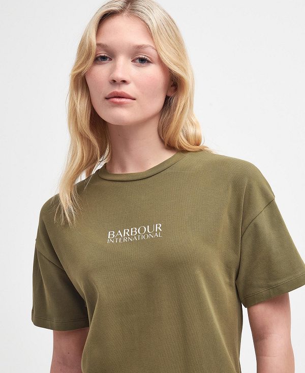 Barbour Sofia Midi Dress Χακί | BABO89628