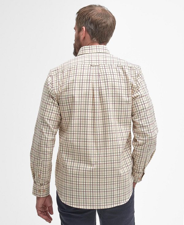 Barbour Sp Tattersall Shirt σκουρο μπλε Ελιά | BABO87915